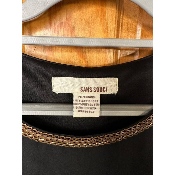 Sans-Souci Layered Black Dress Womens Medium 17x41 Polyester - Picture 2 of 8